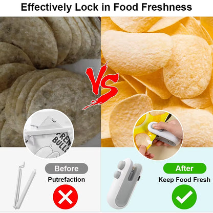 Mini Portable Heat Sealer for Food Packaging - Rechargeable Thermal Bag Sealing Machine